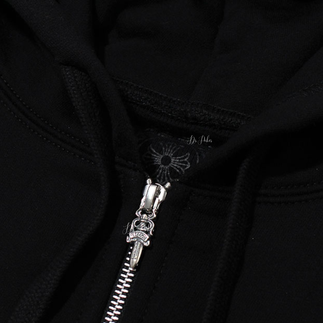 Floral hoodie zip clearance up